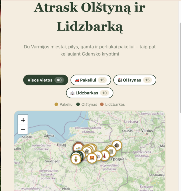 Varmijos atradimai: Olštynas, Lidzbarkas ir perliukai pakeliui